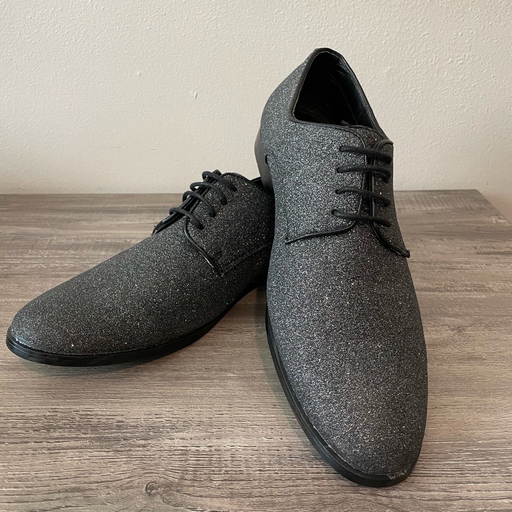 Amali mens black shimmer Oxford shoes size 9.5
